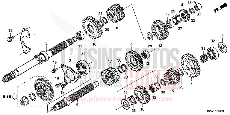 BOITE DE VITESSES de Gold Wing MAT ALTAIR SILVER METALLIC (NHB38) de 2016